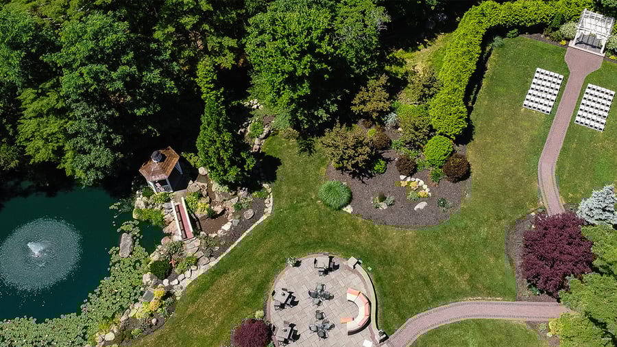 Aerial view of Miraval Gardens by Wedgewood Events